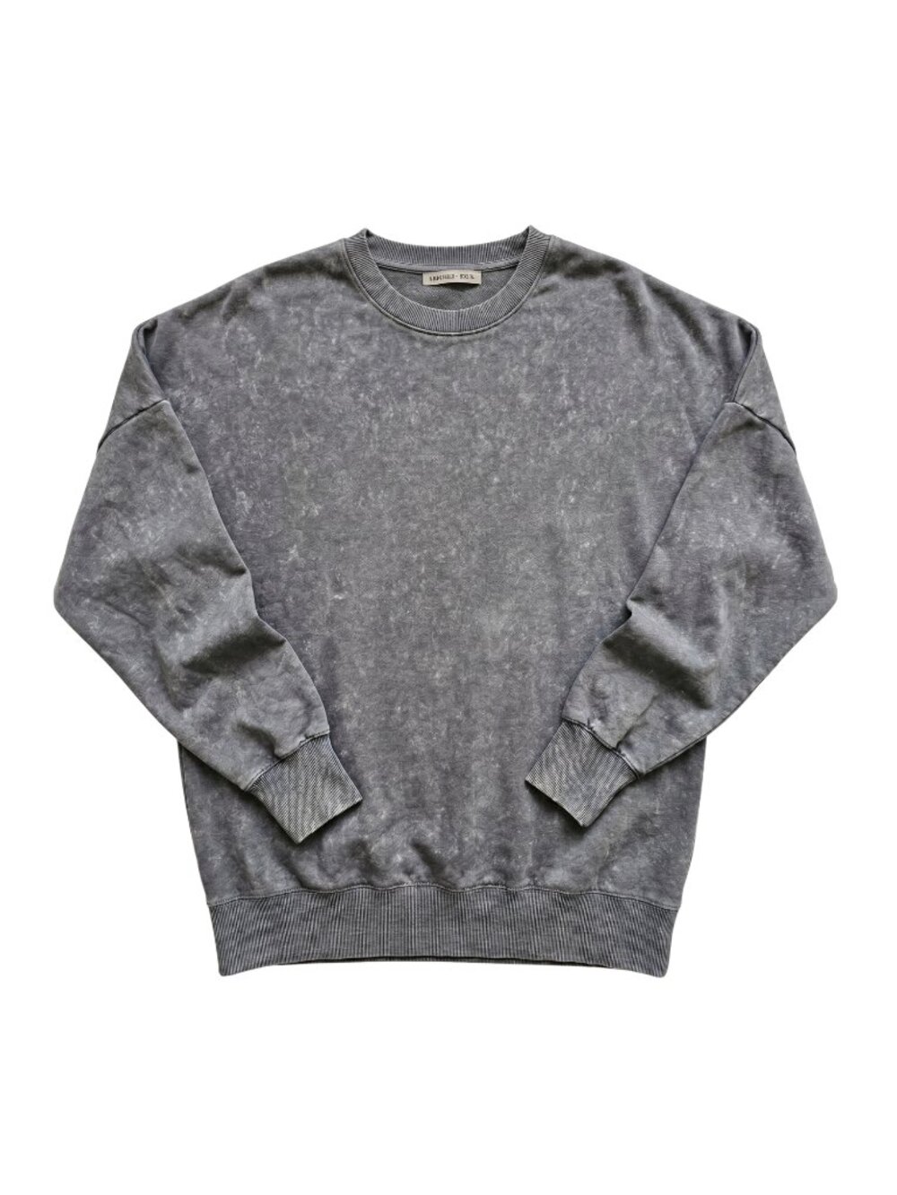 NWOT | Oversized Gray Acid Wash Wash Crewneck Sweatshirt Side Slits | Small